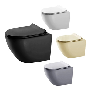 <span class=keywords><strong>WC</strong></span> mural en céramique de luxe européen, couleur blanche, moderne, à double chasse, économie d'eau, sans bride apparente, norme européenne - Product Image 2