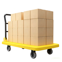 Carretilla de Mano Metálica Plegable de Cuatro Ruedas OEM de 400 kg, Carro de Transporte Industrial con Plataforma Silenciosa