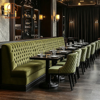 Asientos de Banqueta Tapizados con Respaldo Alto de la Marca Ron Group, Mesa Cuadrada de Mármol, Silla de Terciopelo Personalizada, Muebles Comerciales