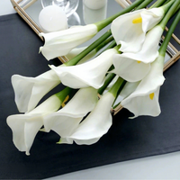 TKING Hersteller PU Calla-Lilien Künstliche Blumen Realistische Haptik Hochzeits-Brautsträuße Heim- und Außendekoration Fotografie