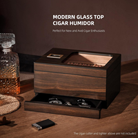 Boîte à cigares en bois personnalisée, humidor artisanal avec hygromètre, boîte à cigares en bois de cèdre, humidificateur pour boîte à cigares en bois de cèdre