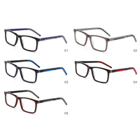 BONA Lunettes unisexes avec jambes en caoutchouc Lunettes optiques rectangulaires en acétate pour la mode