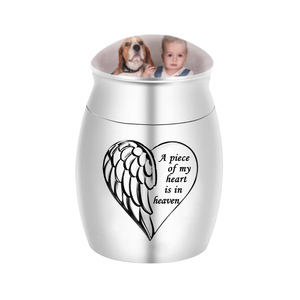 Urn commémoratif du chat et chien, en alliage <span class=keywords><strong>d</strong></span>'aluminium, cadeau, funérailles, Souvenir, une pièce de my cœur est in raven - Product Image 1