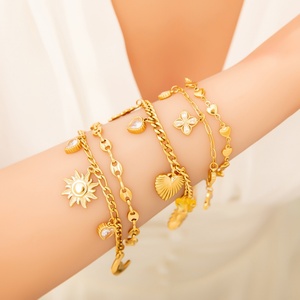 Pulsera de Eslabones de Acero Inoxidable Hecha a Mano con Colgante Individual DIY, Joyería de Oro de 18K, Amuleto de Moda para Aniversario - Product Image 1