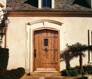 Porte d'entrée principale en bois massif de style antique, anticorrosion, avec fenêtre de vision - Product Image 4