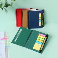 Ensemble de blocs-notes sur le thème des fenêtres avec notes adhésives, couverture en PU, carnet à spirales, impression de logo personnalisable, cadeau