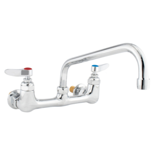 Grifos de Cocina Duraderos de Latón Sólido Cromado, Grifo Mezclador de Cocina para Hotel, de Doble Orificio, Montado en la Pared, para Limpieza de Fregaderos de Restaurante - Product Image 1