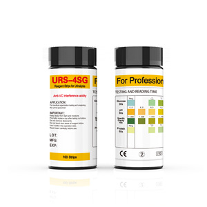 Bandelettes de test <span class=keywords><strong>urinaire</strong></span> URS-4SG, 100 bandelettes, <span class=keywords><strong>glucose</strong></span>, pH, densité, protéines, pour usage professionnel - Product Image 1