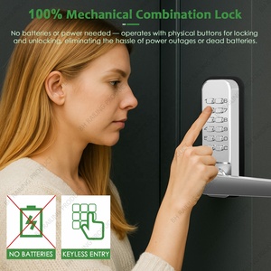 Serrure <span class=keywords><strong>de</strong></span> <span class=keywords><strong>porte</strong></span> <span class=keywords><strong>de</strong></span> sécurité à bouton-poussoir simple face en alliage <span class=keywords><strong>de</strong></span> zinc au design moderne, <span class=keywords><strong>poignée</strong></span> <span class=keywords><strong>de</strong></span> <span class=keywords><strong>porte</strong></span> à <span class=keywords><strong>code</strong></span> mécanique pour appartement, installation facile - Product Image 4