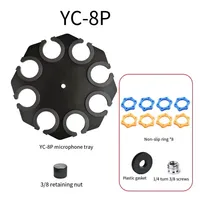 Support de microphone portable réglable Support multimicrophone Mains libres Cardioïde Polar XLR Manchon en silicone Pince à vis de montage
