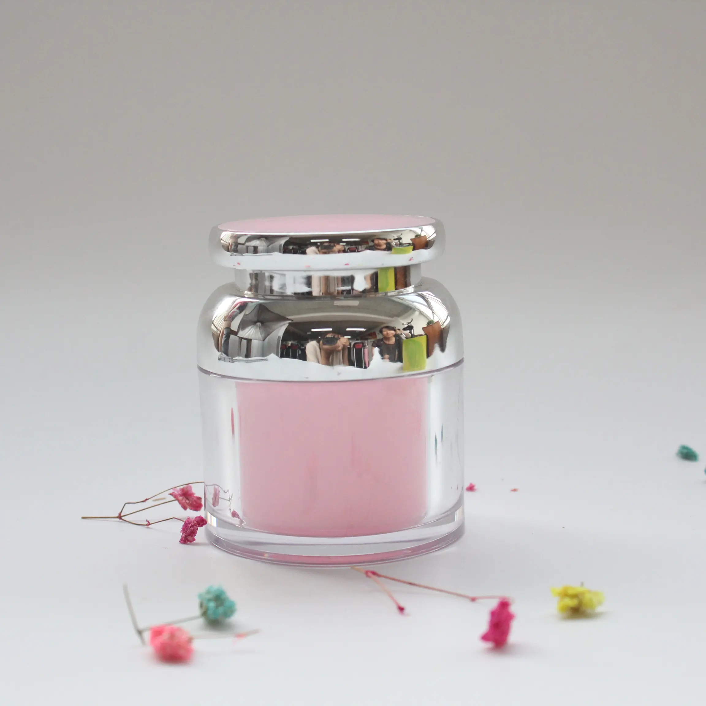 Bột Lỏng Sử Dụng Và Acrylic Loại Nhựa Màu Tùy Chỉnh Kem Acrylic Jar Mỹ Phẩm