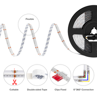BTF-LIGHTING FCOB 6 Pin RGBCCT RGB Tunable putih 3000K-6000K 12mm DC24V 960 LEDs RA90 fleksibel RGB RGBW COB Led lampu Strip