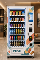 Máquina Expendedora Automática Refrigerada de Bebidas y Aperitivos, Autoservicio Inteligente, Pantalla Táctil de Acero Inoxidable, Gestión Basada en la Nube