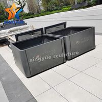 Jardinière rectangulaire grande et durable en acier inoxydable pour extérieur, peinte multicolore, design moderne pour jardin domestique