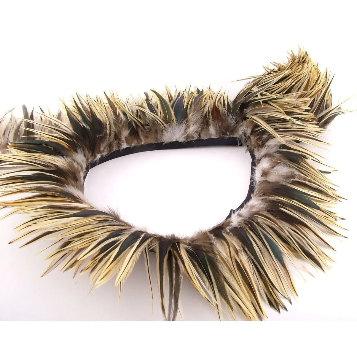 Vendita a buon mercato 5-6 pollici naturale tasso gallo collo hackle piuma trim frangia per la decorazione del vestito di carnevale