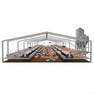 Commercial Construction Steel Structure Farm Building Poultry House Duck House With Tunnel Ventilation System