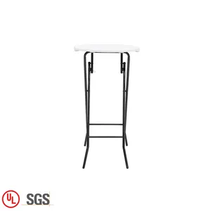 Folding Outdoor Bar Table Wholesale White Plastic Round Bar Wedding Table Outdoor Folding Cocktail Table On Sale