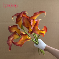 DC243 Bunga Artificial Grosir Warna Kuning Oranye Putih Calla Lily Artificial Sentuhan Asli Lateks untuk Buket Pengantin dan Dekorasi Meja