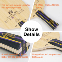 Raket Tenis Meja Profesional Loki 2026 Hot Sell Nano Carbon Fiber Kayu Ayous Merek Blade Tenis Meja