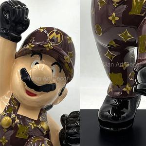Sculpture décorative de <span class=keywords><strong>Mario</strong></span> <span class=keywords><strong>Bros</strong></span>, <span class=keywords><strong>figurine</strong></span> de <span class=keywords><strong>Mario</strong></span>, statues d'exposition, figurines en résine de fibre de verre colorées, artisanat pour la décoration intérieure - Product Image 2