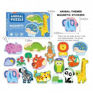 Zoo Magnetic <b>Puzzle</b> Farm Animals Recognize Shape 30Pcs Paper Magnet Fridge Refrigerator for Boys Girls Kids - Product Image 5