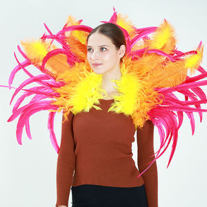 Châle <span class=keywords><strong>en</strong></span> plumes extra large pour femme adulte, accessoire de costume de cosplay d'Halloween, couleur personnalisable, confortable - Product Image 2