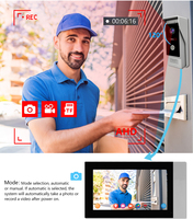 Smart 7 pouces Tuya Wifi interphone Ahd filaire sonnette caméra enregistrement de sécurité à domicile déverrouillage à distance avec Tuya App pour Villa