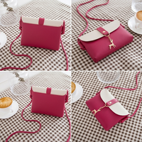 Sac bandoulière mini 2026 pour femme, style coréen, en cuir PU color block, avec rabat enveloppe et pendentif cerf