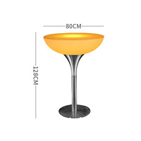 Table de bar LED lumineuse d'extérieur tendance, carrée, à pied haut, pour soirées cocktails et boîtes de nuit