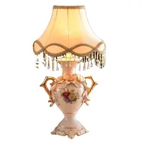 北欧スタイルの寝室の装飾ライトフラワーリリーフ磁器花瓶ランプ調光可能なランプダダタボロロイヤルラグジュアリーテーブルランプ