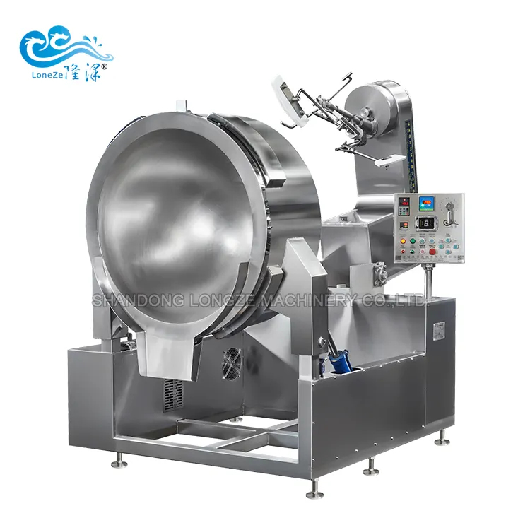 Industrielle automatische Tomatensauce Herstellung Maschine Kochen Mixer Maschine Lebensmittel Elektro ummantelt Kochkessel Preis
