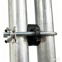 Collier de serrage en U pour tuyau, filetage UNC classe 4, doublure en caoutchouc, en acier au carbone galvanisé, support croisé double tube pour montage de mât d'antenne TV