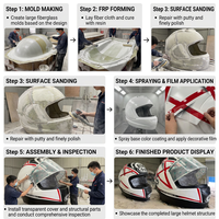 Escultura Gigante de Casco de Motocicleta de Carreras de Fibra de Vidrio con Diseño de Dibujos Animados Personalizado, Hecha a Mano, Ecológica, Impermeable, Accesorio de Gran Tamaño