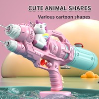 Pistolet à eau double buse pour garçons, motif dinosaure, requin, canard, jouet d'été pour enfants, idéal pour la plage et la piscine