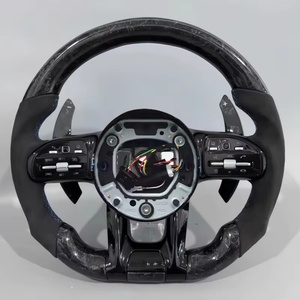 Volante de coche de costura azul de fibra de carbono forjado de alto lujo para <span class=keywords><strong>Mercedes</strong></span> <span class=keywords><strong>Benz</strong></span> W223 C CLASS W204 C63 W212 W218 W207 W172 - Product Image 5