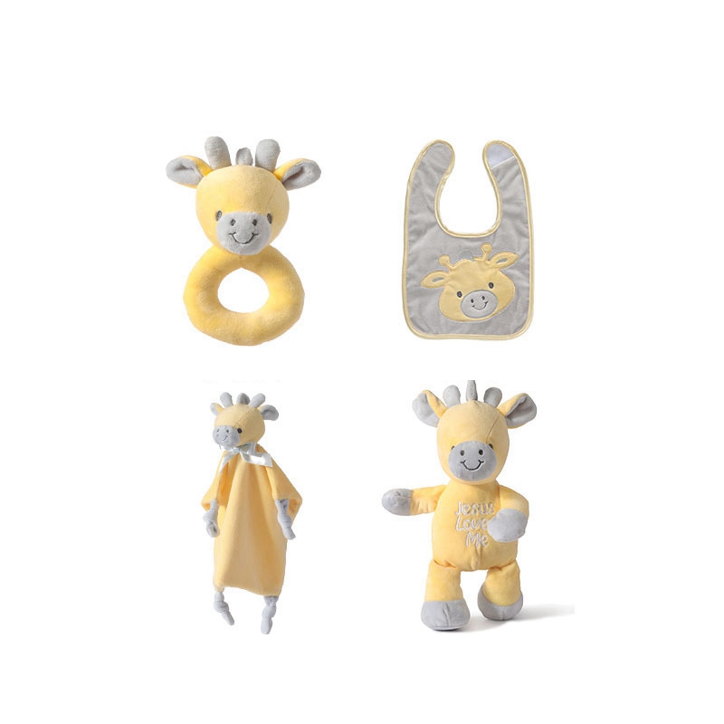 Милые наборы плюшевых одеял для малышей на день рождения, подарочные наборы животных, 4 шт.