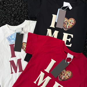 เสื้อยืดผู้ชายแบบสั่งทำพิเศษ พิมพ์ลายนูน 3 มิติ ผ้าฝ้าย 100% 220 แกรม ทรงโอเวอร์ไซส์ หนานุ่ม สไตล์สตรีทแวร์ ลายรูปหัวใจ ถัก 220 แกรม - Product Image 1