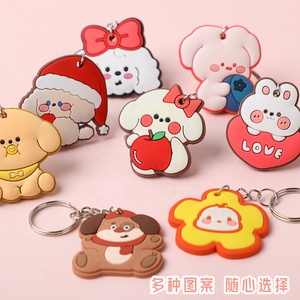 LLavero de goma suave de PVC para pareja de animales pequeños, llavero con colgante de Metal de silicona de estilo de dibujos animados, decoración para mosquetón - Product Image 3