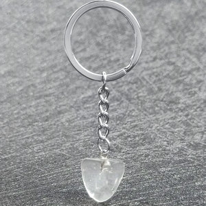 Diy Buy in bulk Factory price wholesale Clear Quartz key chain with marble agate crystals