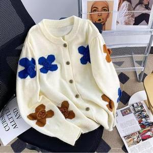 Cardigan coloré à manches tricotées et à col rond pour femmes élégantes avec vente sur <span class=keywords><strong>pull</strong></span>-over Apparel - Product Image 5