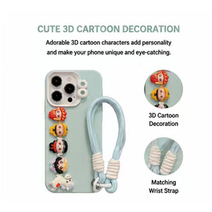 Fundas de Teléfono Móvil con Correa de Cordón Estilo Floral Crybaby para 11/12/13/14/15/16/17 Pro Max, Magnéticas, Antigolpes, de Lujo - Product Image 5