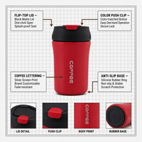 Tasses à café en métal 2026 – Tasse de voyage isotherme classique en acier inoxydable à double paroi de 14 oz, personnalisable, pour enfants