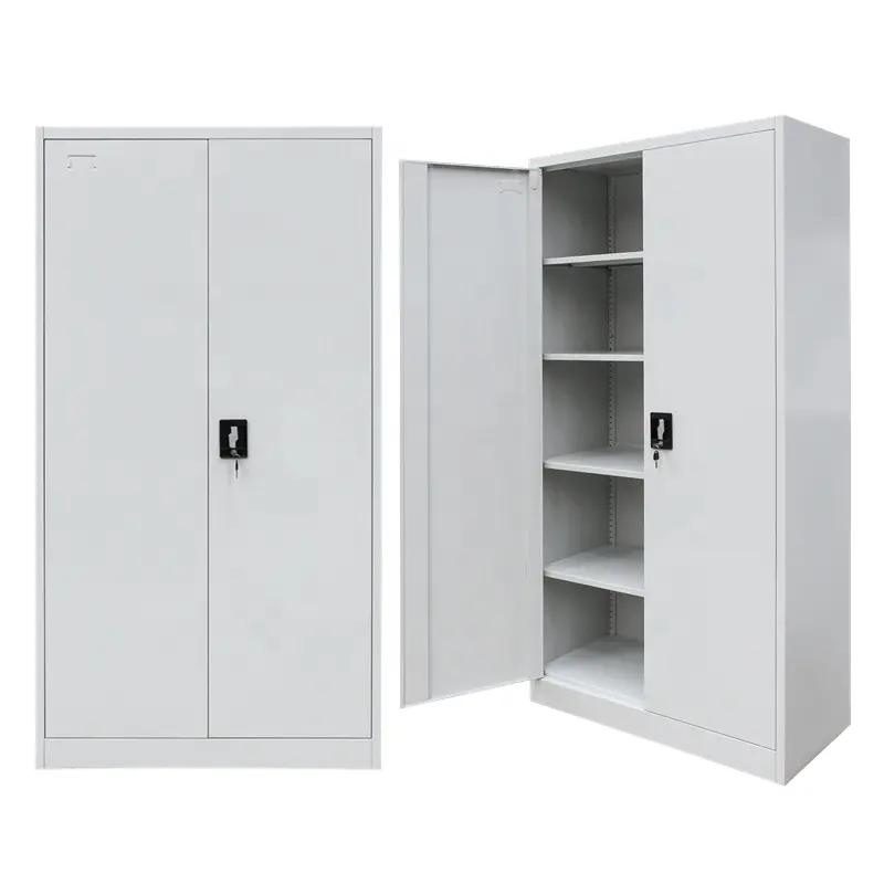 wholesale metal office cabinet 2 swing door filing cabinet with 4 shelves