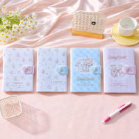 Carnet A5 avec couverture en PVC, fermeture magnétique, 76 feuilles, 80 g/m², illustration de menu alimentaire du jour, ligné, papeterie pour étudiants, vente en gros
