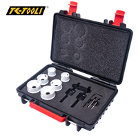 Ensemble de 11 scies cloches bimétalliques M42 avec boîte à outils en plastique rigide pour percer le métal, le bois et le PVC 21/27/33 mm