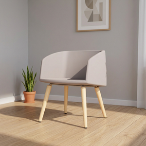 Fauteuil lounge moderne en tissu avec pieds en bois, siège d'appoint pour salon, appartement, hôtel - Product Image 4