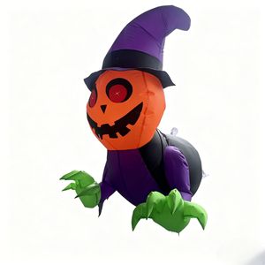 Nouvelle Citrouille Gonflable d'Halloween 2026 de 1M, Décor Extérieur Gonflable avec LED Intégrées, Se jetant à l'extérieur de la Fenêtre - Product Image 5