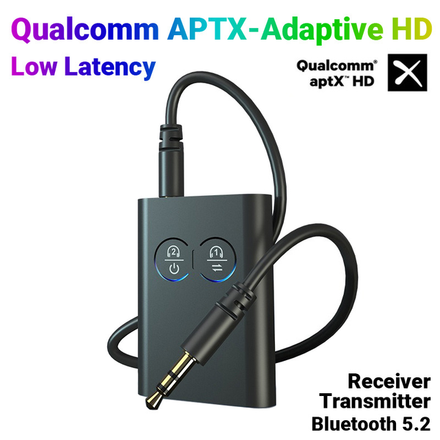 AptX-Adaptive AD/HD/LL AAC BT Audio Transmitter Receiver 3.5MM AUX HiFi Stereo Music Multipoint Wireless Adapter 2 in 1