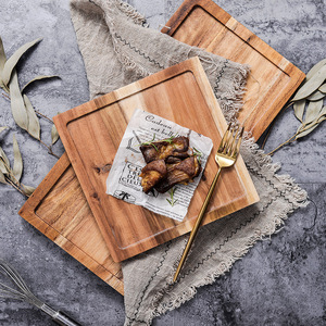 Plato <span class=keywords><strong>occidental</strong></span> negro cuadrado japonés paleta de madera maciza para bistec Sushi Pizza plato para hoteles restaurantes - Product Image 5