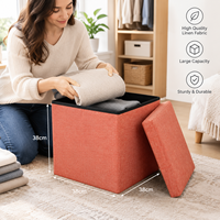 Tabouret de rangement carré pour la maison, pouf ottoman, petit canapé, chaise pour adulte